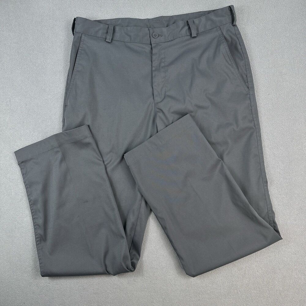 Nike Golf Pants Mens 32x30 Gray Chino Flat Front Tech DriFit Performance Stretch